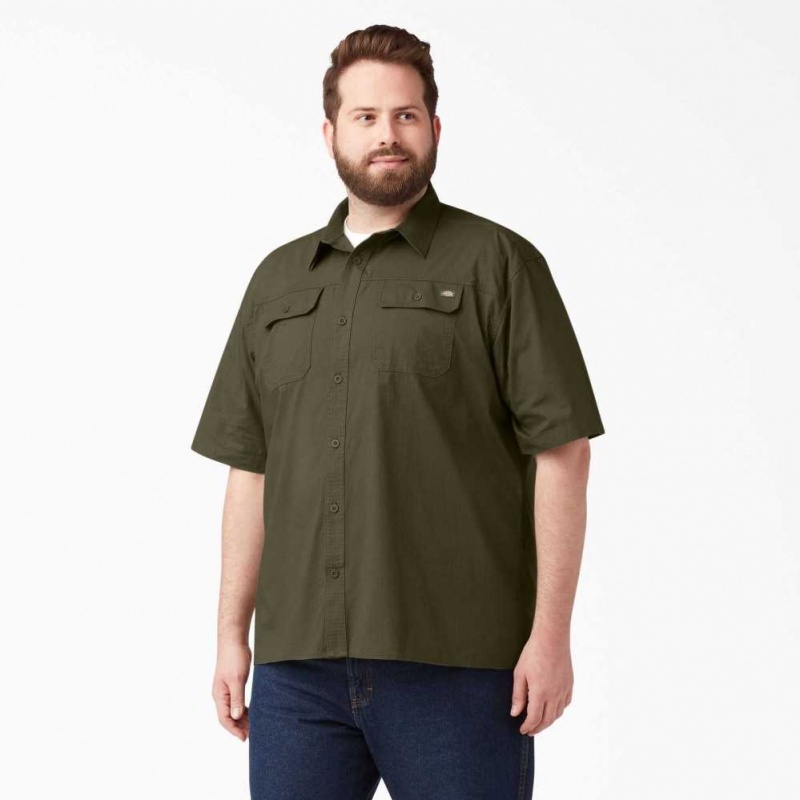 Dickies Krátké Sleeve Ripstop Shirt Zelene | CZ0000254