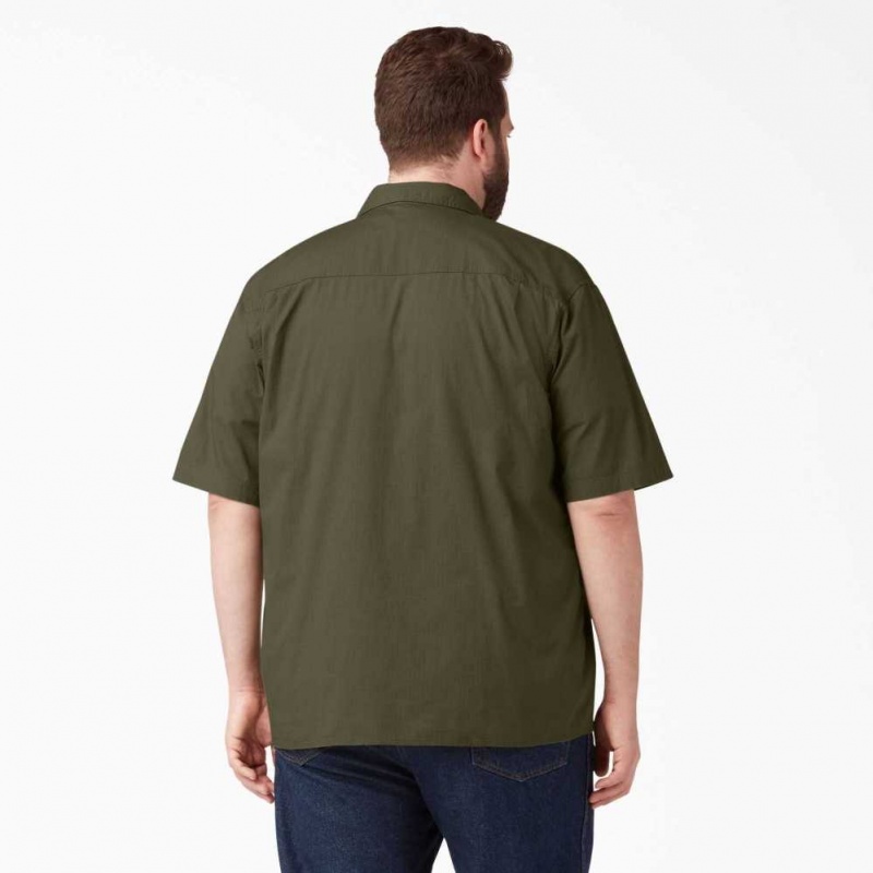 Dickies Krátké Sleeve Ripstop Shirt Zelene | CZ0000254