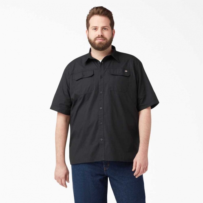 Dickies Krátké Sleeve Ripstop Shirt Černé | CZ0000243