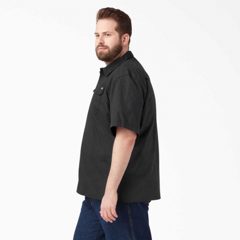 Dickies Krátké Sleeve Ripstop Shirt Černé | CZ0000243