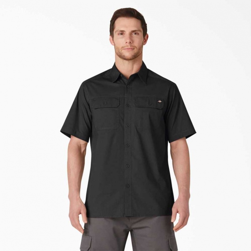 Dickies Krátké Sleeve Ripstop Shirt Černé | CZ0000243