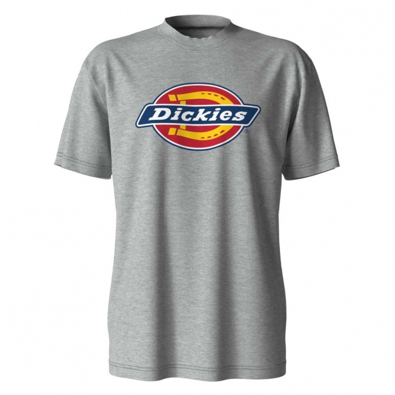 Dickies Krátké Sleeve Tri-Color Logo Grafická T-Shirt Heather Gray | CZ0000822