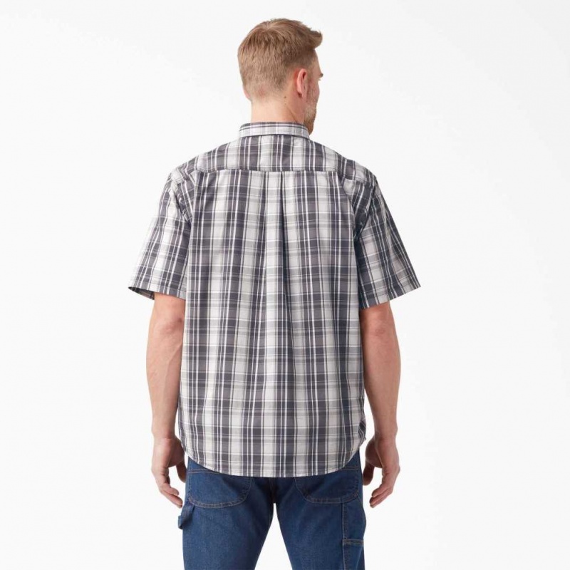 Dickies Krátké Sleeve Woven Shirt Charcoal Quail Gray Plaid | CZ0001208