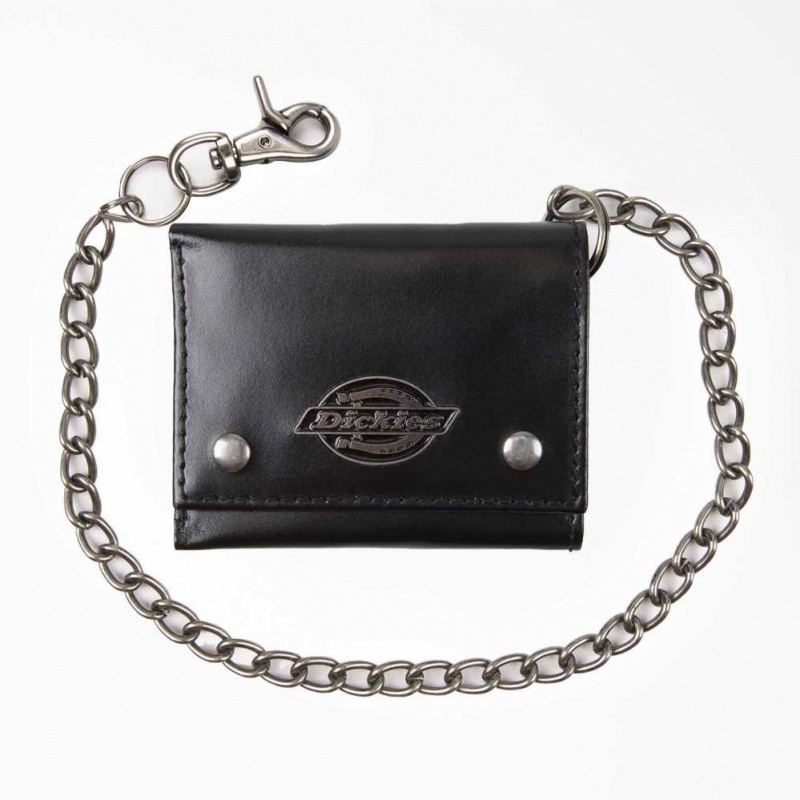 Dickies Læder Trifold Wallet Černé | CZ0000298