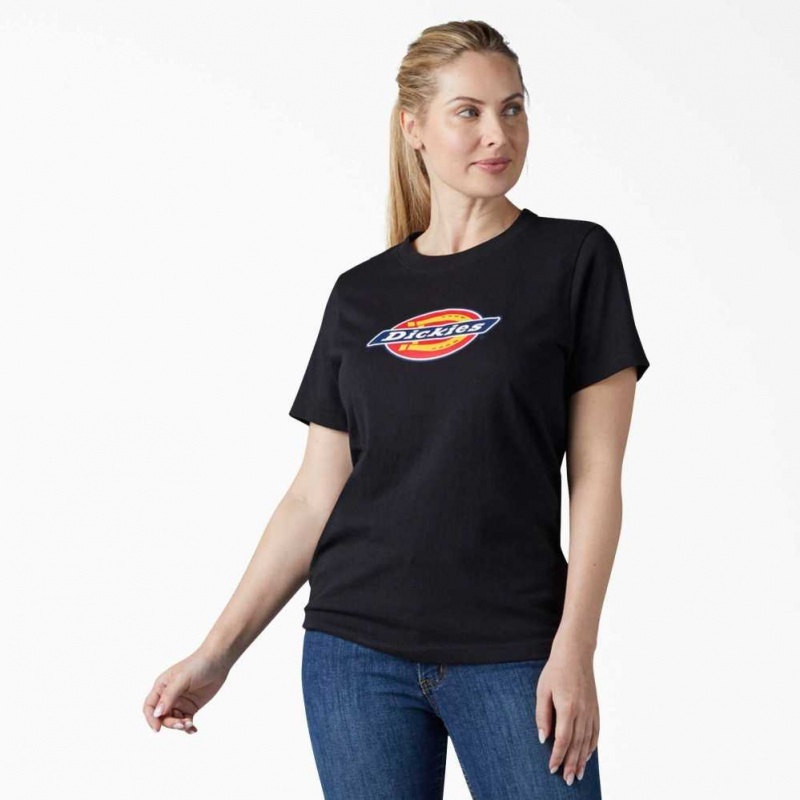 Dickies Logo Grafická T-Shirt Černé | CZ0000557