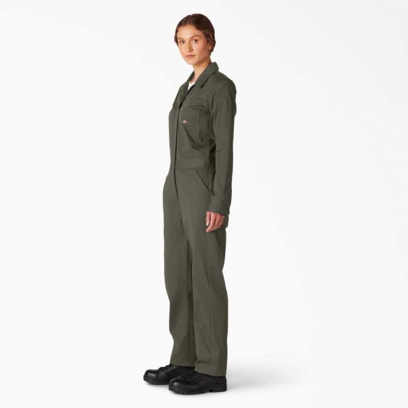 Dickies Long Sleeve Coveralls Zelene | CZ0002247