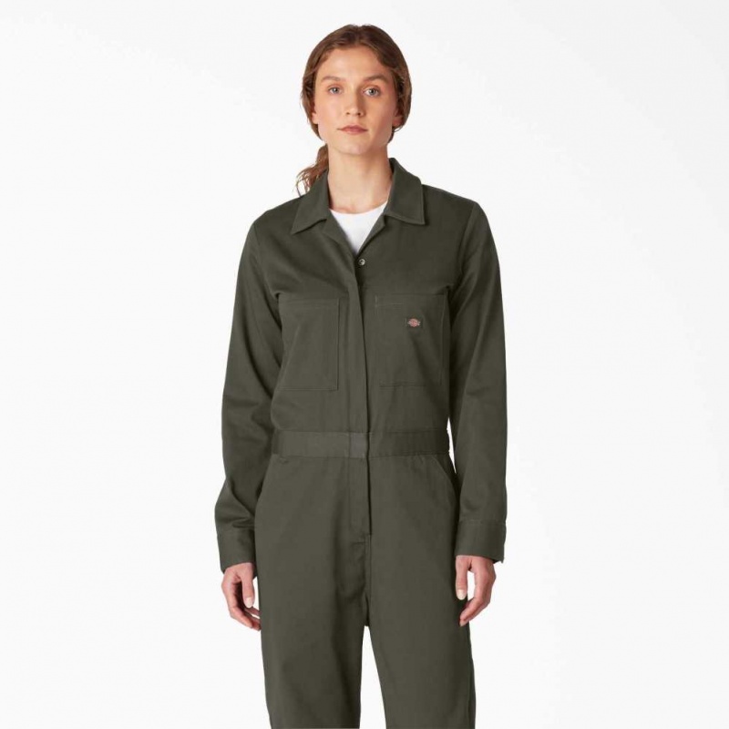 Dickies Long Sleeve Coveralls Zelene | CZ0002247