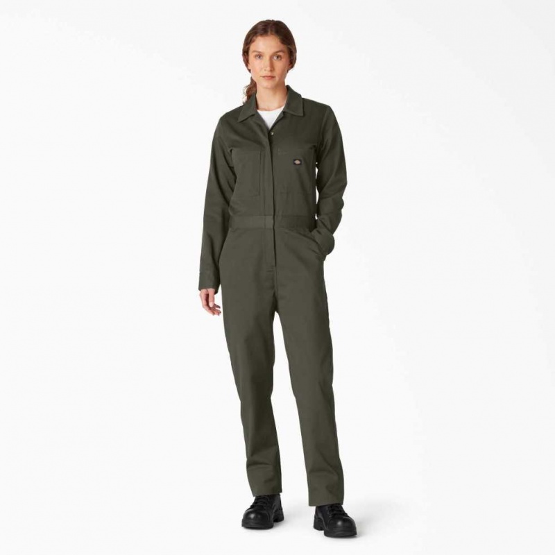 Dickies Long Sleeve Coveralls Zelene | CZ0002247