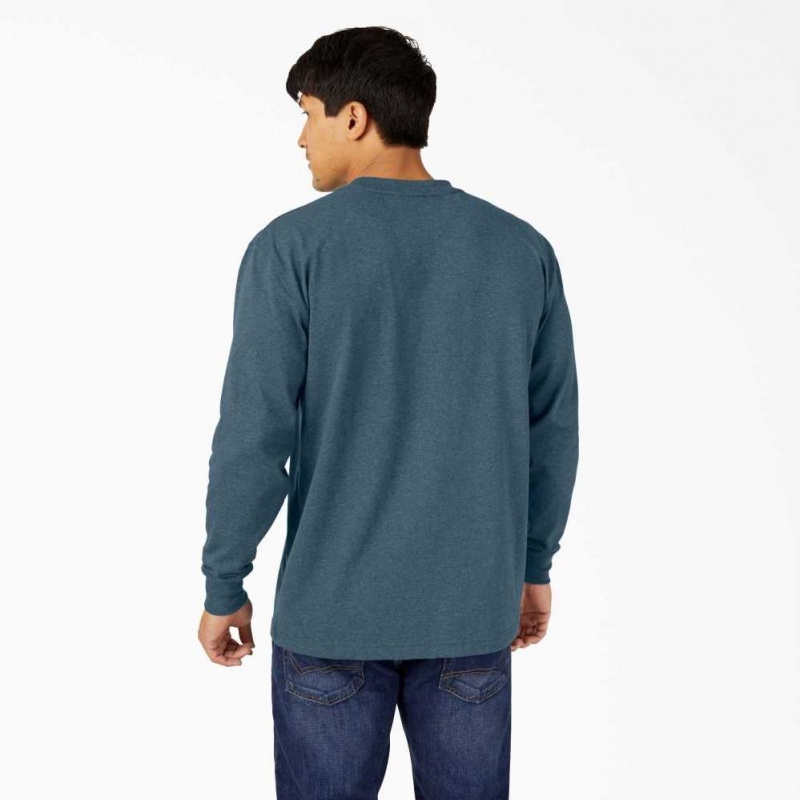 Dickies Long Sleeve Heathered Heavyweight Crew Neck T-Shirt Blankyt | CZ0000485