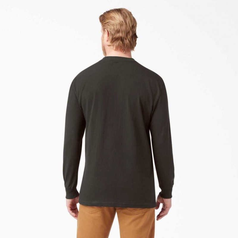 Dickies Long Sleeve Heavyweight Crew Neck T-Shirt Čokolády Hnědé | CZ0000668