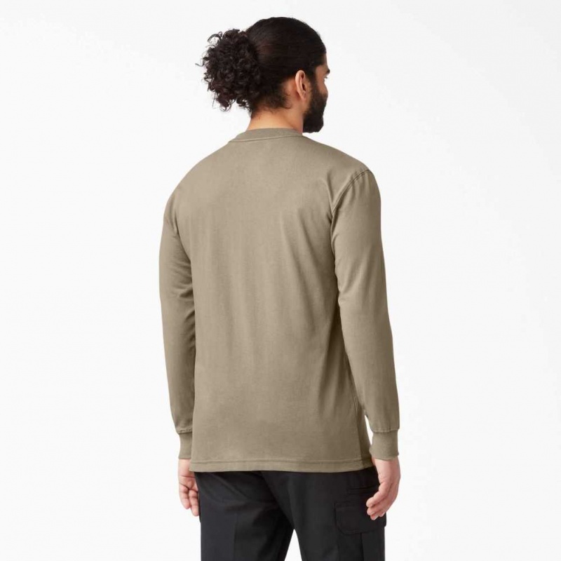 Dickies Long Sleeve Heavyweight Crew Neck T-Shirt Desert Sand | CZ0000727