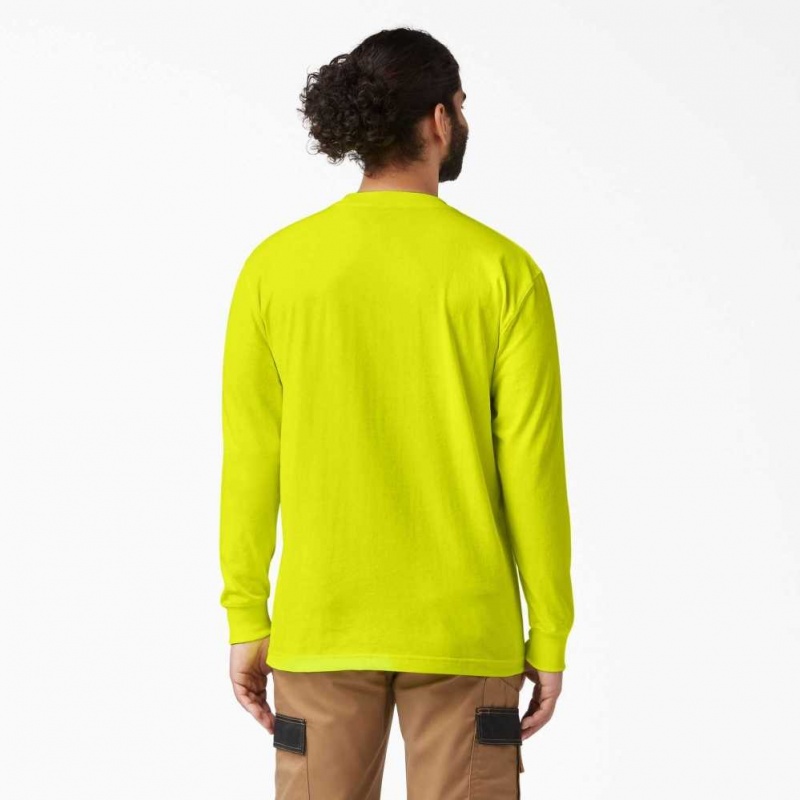 Dickies Long Sleeve Heavyweight Neon Crew Neck T-Shirt Žluté | CZ0000596