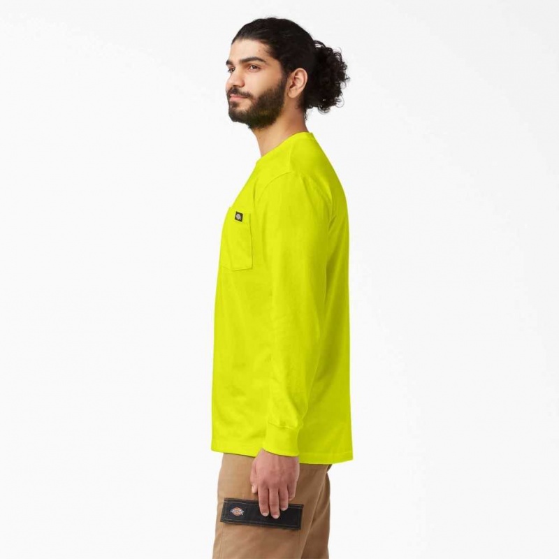 Dickies Long Sleeve Heavyweight Neon Crew Neck T-Shirt Žluté | CZ0000596