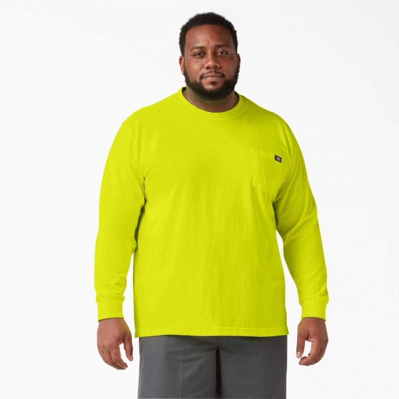 Dickies Long Sleeve Heavyweight Neon Crew Neck T-Shirt Žluté | CZ0000596