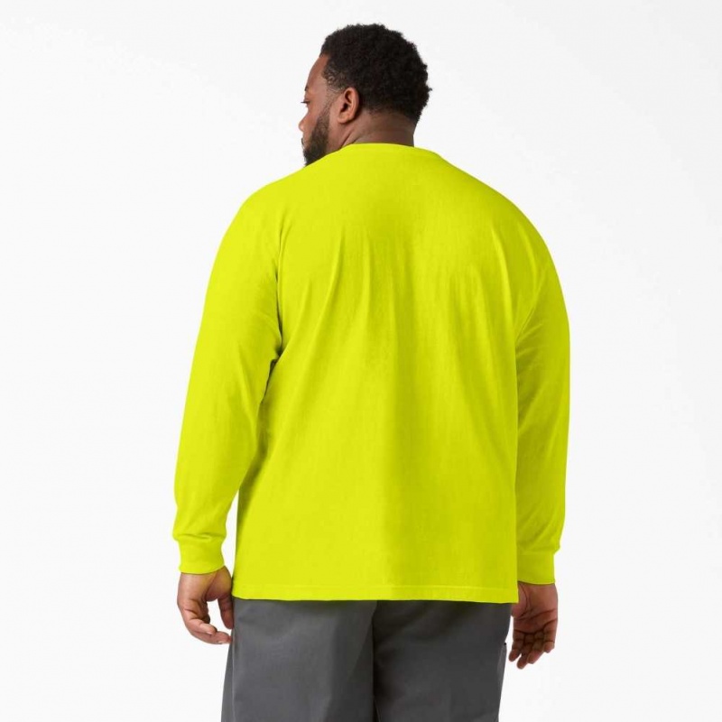 Dickies Long Sleeve Heavyweight Neon Crew Neck T-Shirt Žluté | CZ0000596