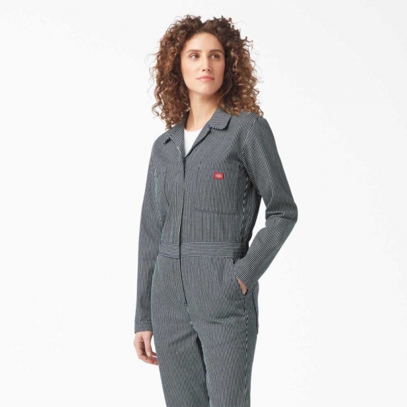 Dickies Long Sleeve Hickory Stripe Coveralls Regular | CZ0002255