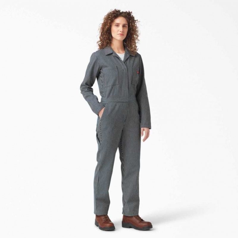 Dickies Long Sleeve Hickory Stripe Coveralls Regular | CZ0002255