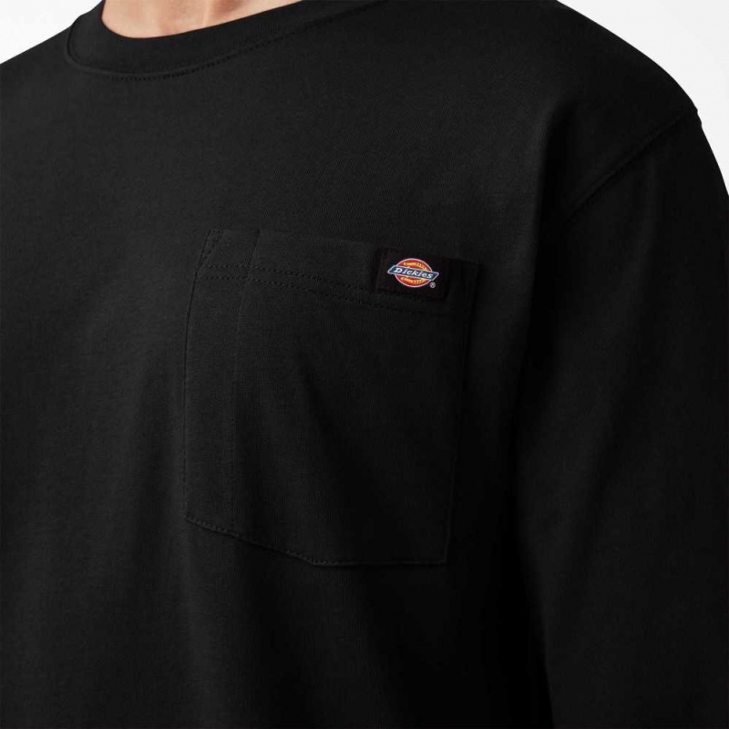 Dickies Long Sleeve Logo Grafická T-Shirt Černé | CZ0000510