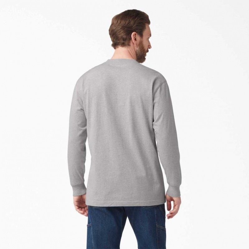 Dickies Long Sleeve Logo Grafická T-Shirt Heather Gray | CZ0000801