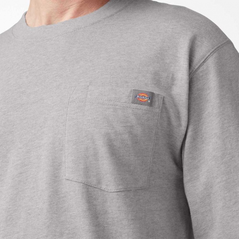 Dickies Long Sleeve Logo Grafická T-Shirt Heather Gray | CZ0000801