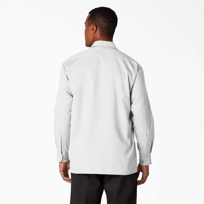 Dickies Long Sleeve Pracovní Shirt Bílé | CZ0000268