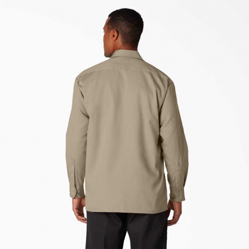 Dickies Long Sleeve Pracovní Shirt Desert Sand | CZ0000198