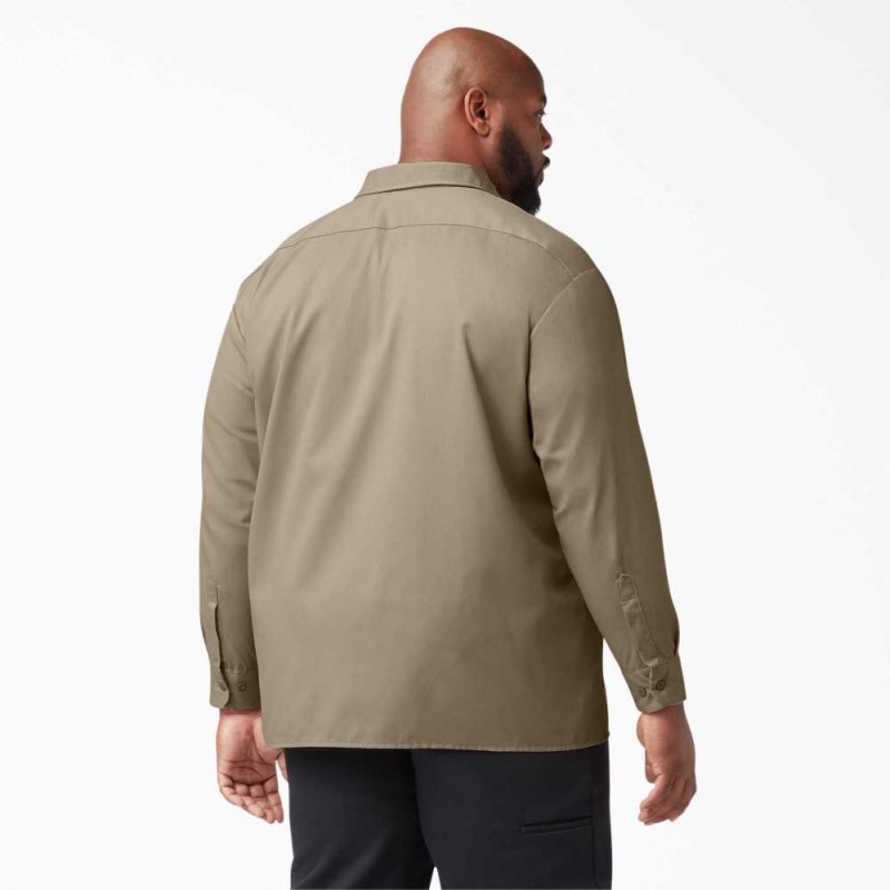 Dickies Long Sleeve Pracovní Shirt Desert Sand | CZ0000198