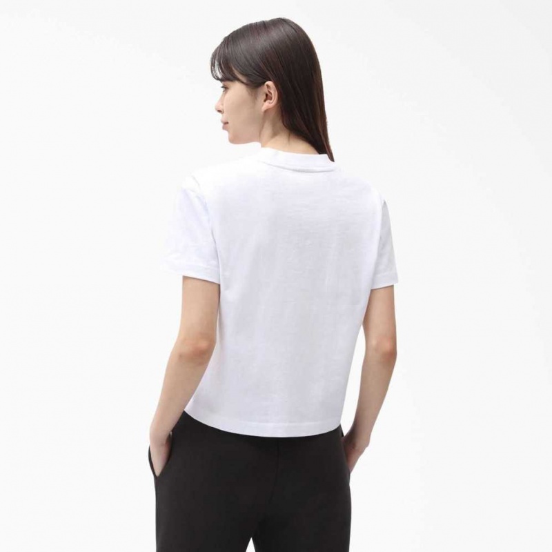 Dickies Loretto Cropped T-Shirt Bílé | CZ0002190