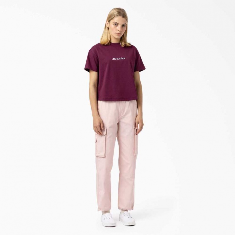 Dickies Loretto Cropped T-Shirt Grape Wine | CZ0002180