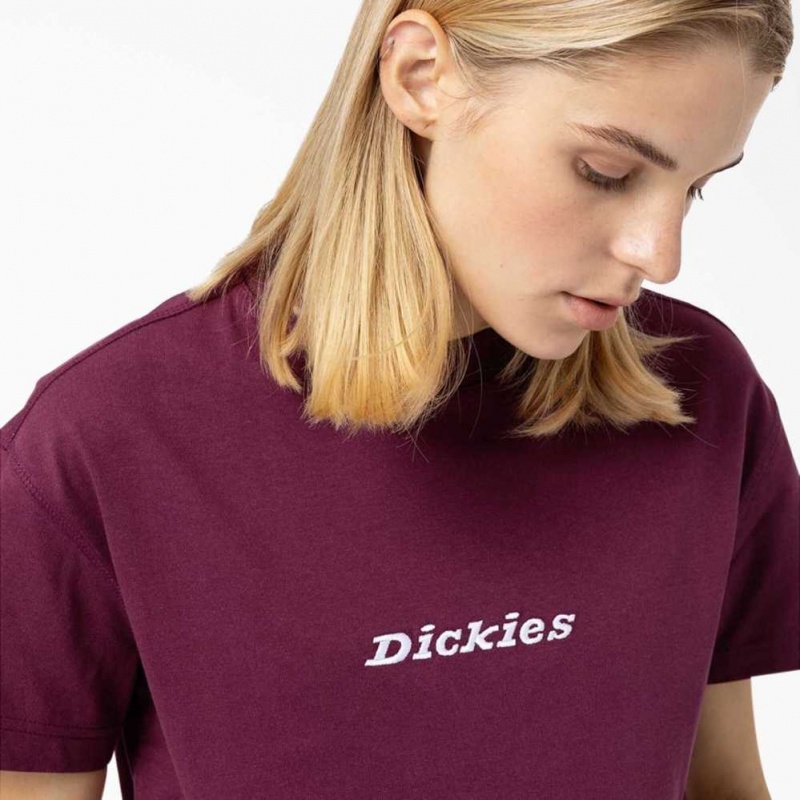 Dickies Loretto Cropped T-Shirt Grape Wine | CZ0002180