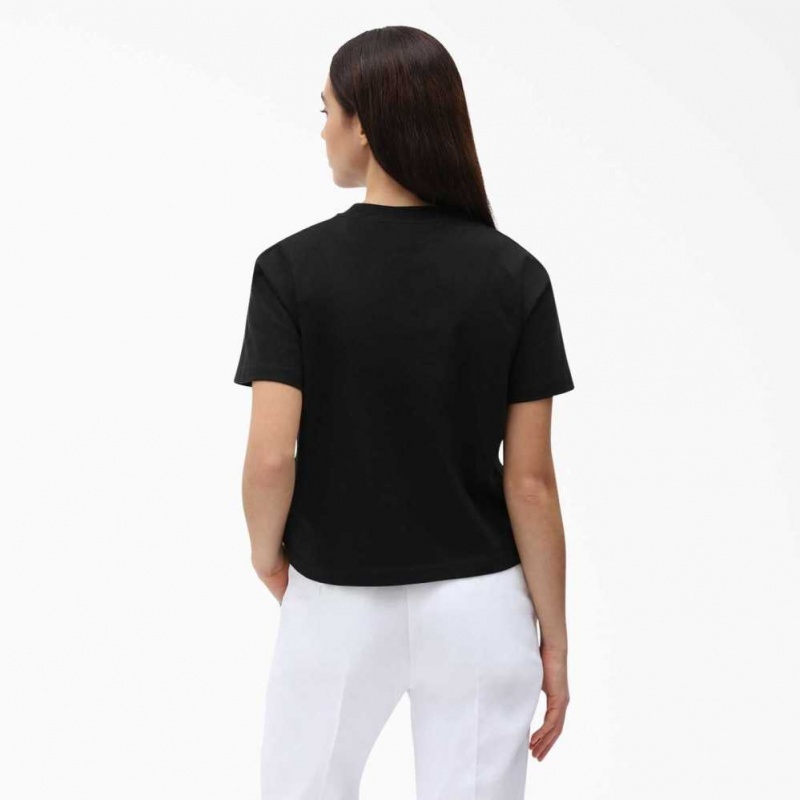 Dickies Loretto Cropped T-Shirt Černé | CZ0002174