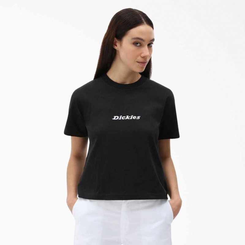 Dickies Loretto Cropped T-Shirt Černé | CZ0002174