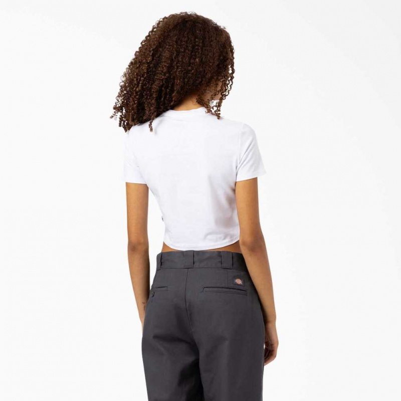 Dickies Maple Valley Cropped T-Shirt Bílé | CZ0002188