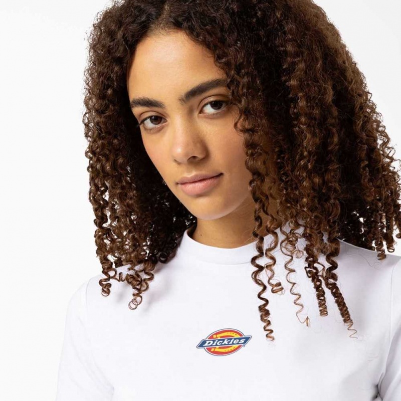 Dickies Maple Valley Cropped T-Shirt Bílé | CZ0002188