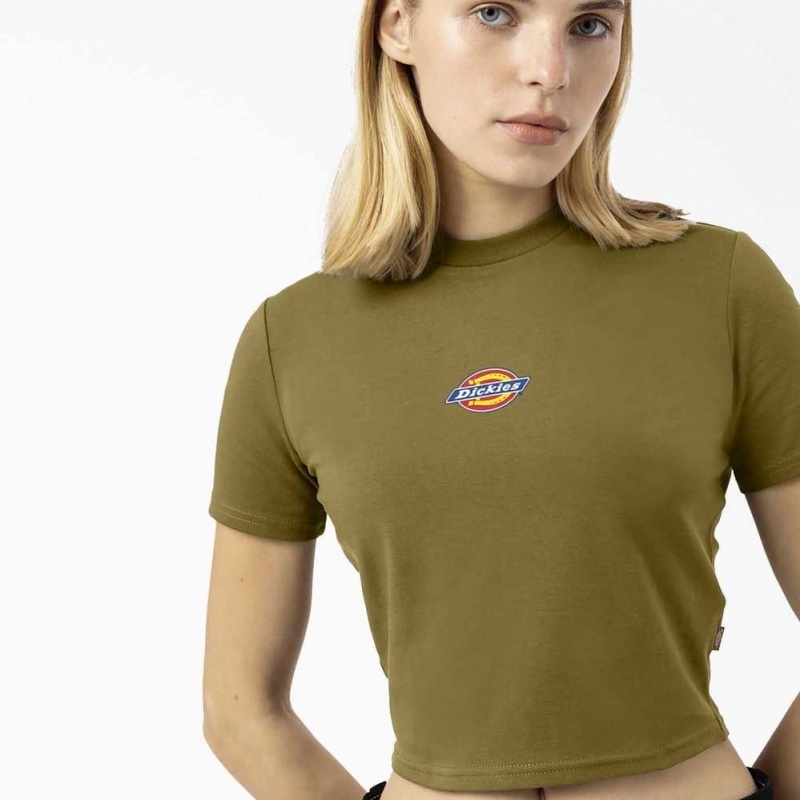 Dickies Maple Valley Cropped T-Shirt Zelene | CZ0002182