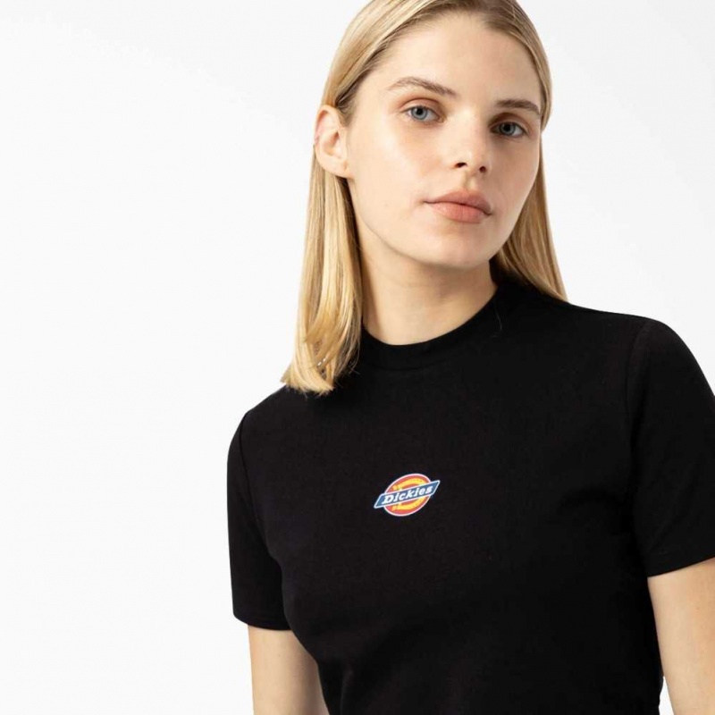 Dickies Maple Valley Cropped T-Shirt Černé | CZ0002172