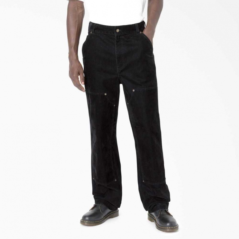 Dickies Opening Ceremony Flock Double Knee Utility Jeans Černé | CZ0002121