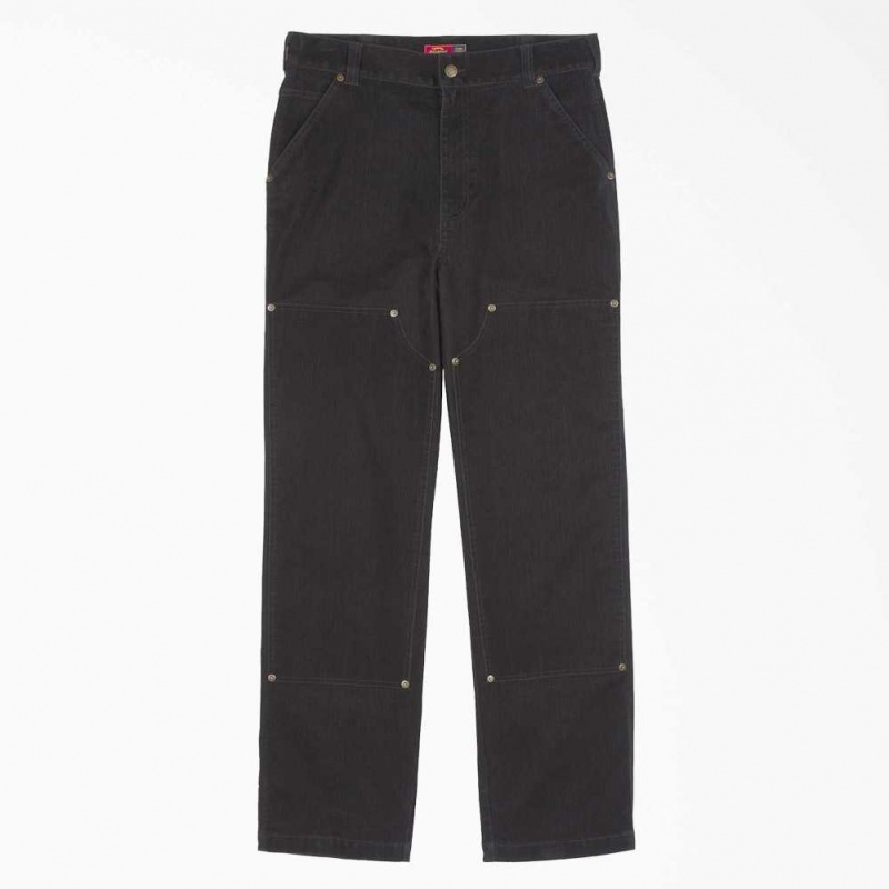 Dickies Opening Ceremony Flock Double Knee Utility Jeans Černé | CZ0002121