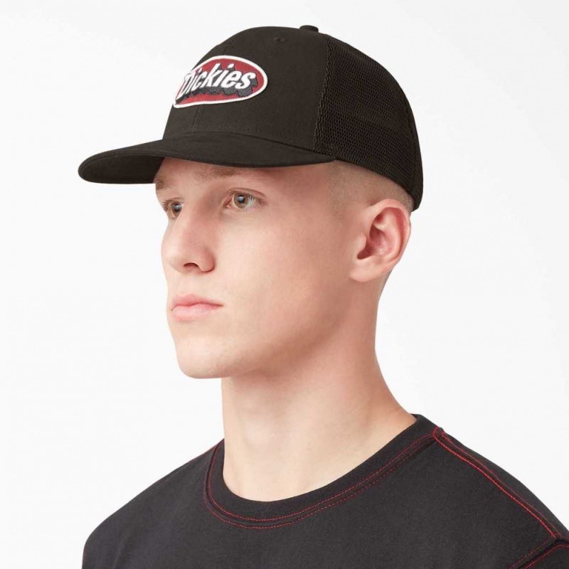 Dickies Patch Logo Trucker Cap Tmavě Hnědé | CZ0002012