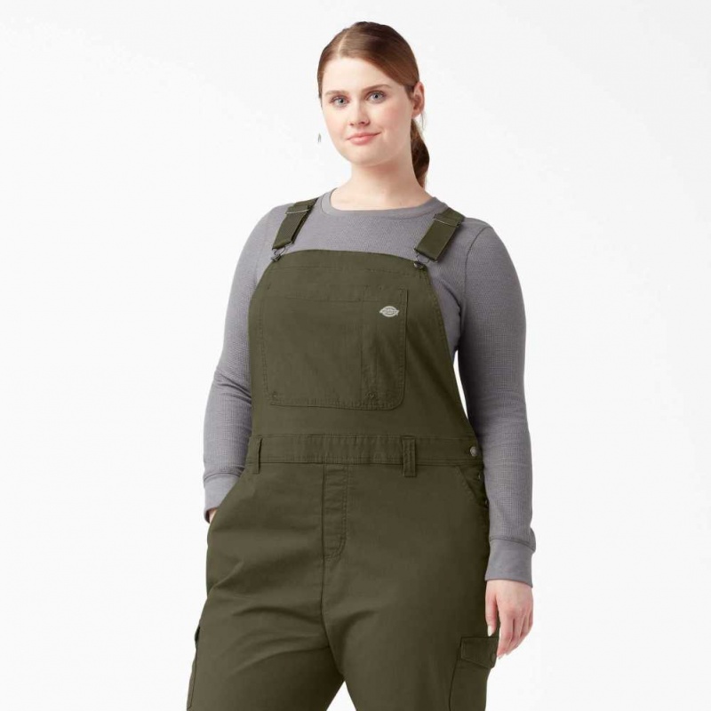 Dickies Plus Cooling Ripstop Bib Overalls Zelene | CZ0001591