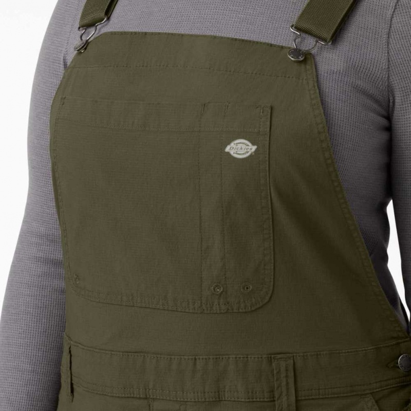 Dickies Plus Cooling Ripstop Bib Overalls Zelene | CZ0001591