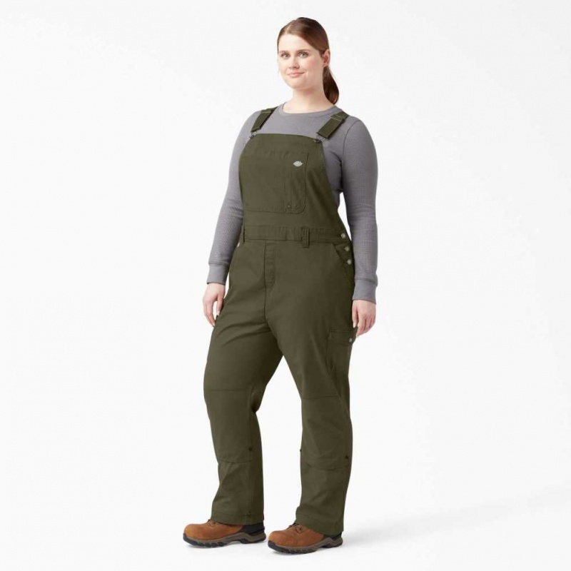 Dickies Plus Cooling Ripstop Bib Overalls Zelene | CZ0001591