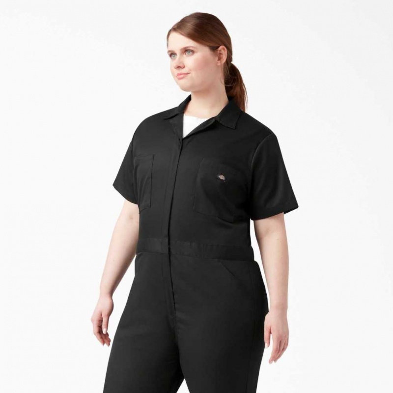 Dickies Plus FLEX Cooling Krátké Sleeve Coveralls Černé | CZ0002206