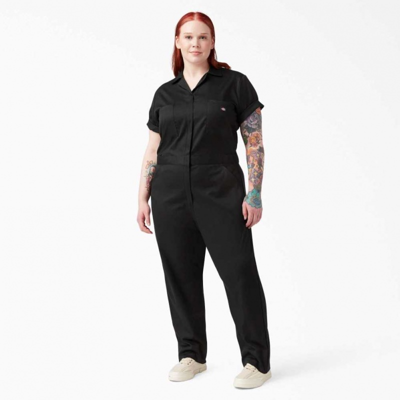 Dickies Plus FLEX Cooling Krátké Sleeve Coveralls Černé | CZ0002206