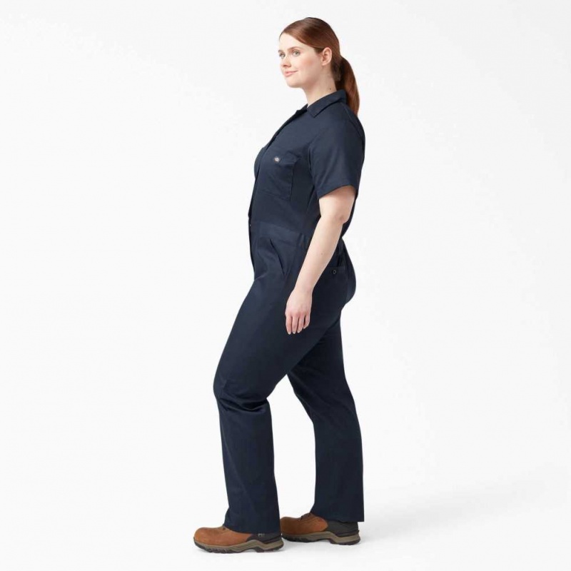 Dickies Plus FLEX Cooling Krátké Sleeve Coveralls Tmavě Tmavě Blankyt | CZ0002228