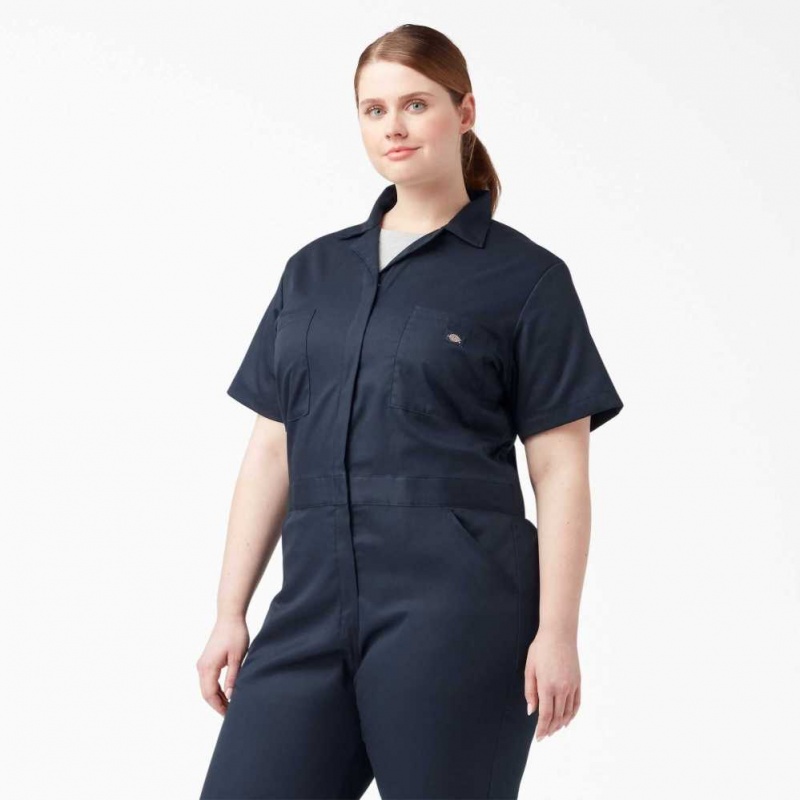 Dickies Plus FLEX Cooling Krátké Sleeve Coveralls Tmavě Tmavě Blankyt | CZ0002228