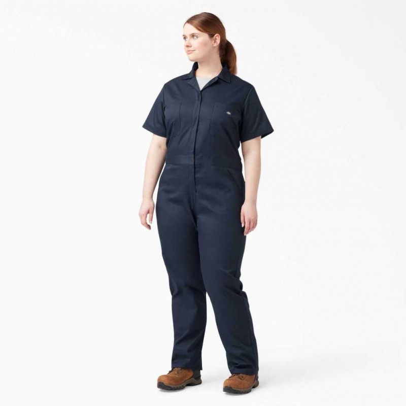 Dickies Plus FLEX Cooling Krátké Sleeve Coveralls Tmavě Tmavě Blankyt | CZ0002228