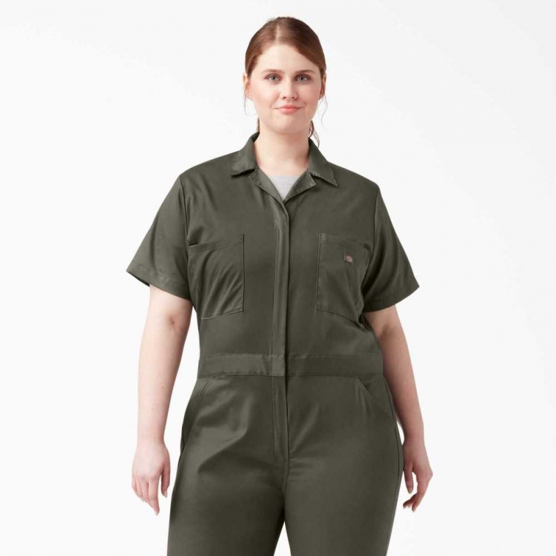 Dickies Plus FLEX Cooling Krátké Sleeve Coveralls Zelene | CZ0002246