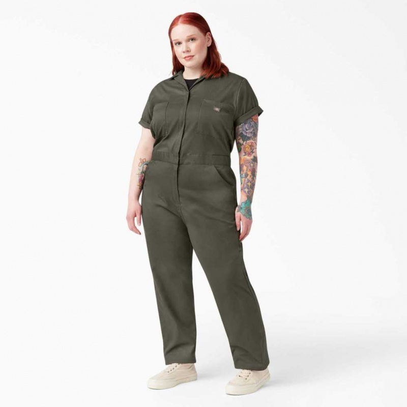 Dickies Plus FLEX Cooling Krátké Sleeve Coveralls Zelene | CZ0002246