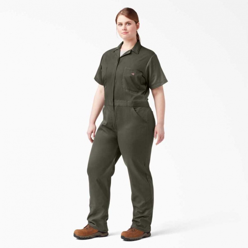 Dickies Plus FLEX Cooling Krátké Sleeve Coveralls Zelene | CZ0002246